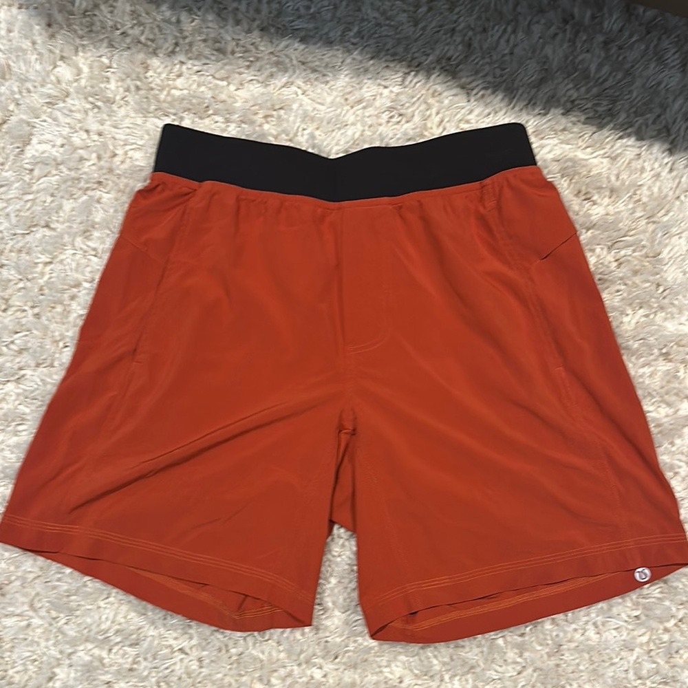 Lululemon Men's Orange Athletic Shorts 9”